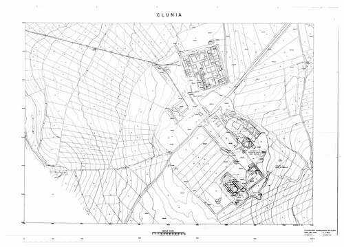 Planta del área del foro de la ciudad de Clunia (Huerta del Rey, Burgos)