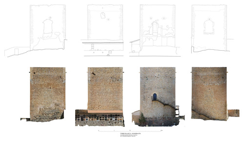 Murallas de Albarracín (Teruel) - Torre Blanca. Alzados iniciales y restaurados