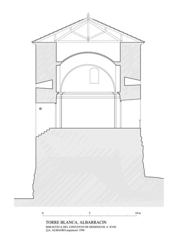 Murallas de Albarracín (Teruel) - Torre Blanca. Sección biblioteca del convento s. XVIII