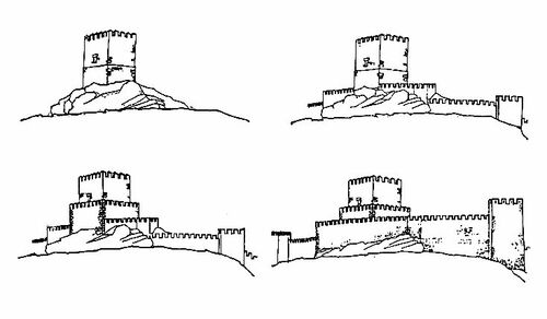 Murallas de Albarracín (Teruel) - Torre del Andador. Fases históricas: s. X, s. XI, s. XIII, s. XIV