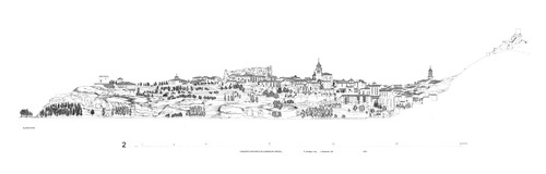 Alzado este de la ciudad de Albarracín (Teruel)