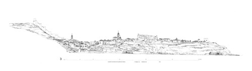 Alzado oeste de la ciudad de Albarracín (Teruel)