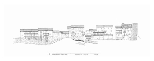Alzados al río de la calle de los Palacios - Conjunto histórico de Albarracín (Teruel)