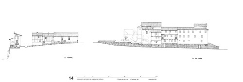 Alzados a las calles del Hospital y Santa María - Conjunto histórico de Albarracín (Teruel)