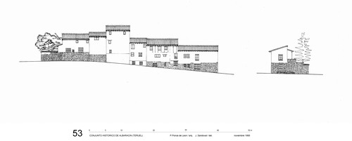 Alzado posteriro del lado oeste de la calle de San Juan - Conjunto histórico de Albarracín (Teruel)