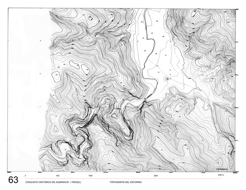 Plano topográfico del entorno de la ciudad de Albarracín (Teruel)