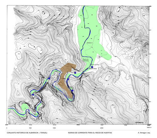 Norias de corriente en el entorno de la ciudad de Albarracín (Teruel)