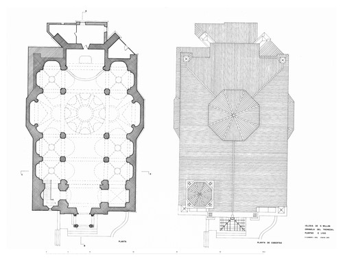 Plantas de la iglesia de San Millán en Orihuela del Tremedal (Teruel) - Estado inicial