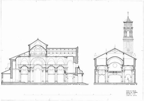 Secciones de la iglesia de San Millán en Orihuela del Tremedal (Teruel) - Estado inicial
