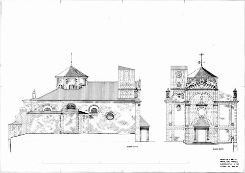 Alzados de la iglesia de San Millán en Orihuela del Tremedal (Teruel) - Estado inicial