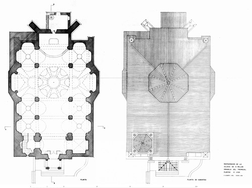 Plantas de la iglesia de San Millán en Orihuela del Tremedal (Teruel) - Estado restaurado