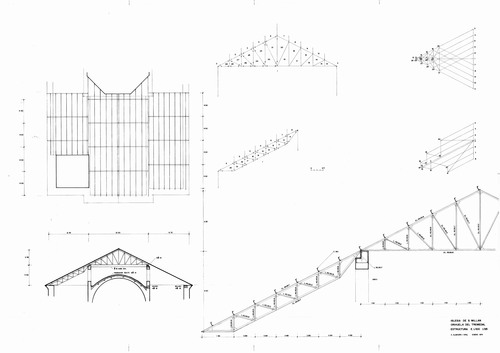 Estructura de cubierta de las naves de la Iglesia de San Millán de Orihuela del Tremedal (Teruel)