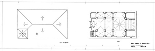 Planta baja y de cubiertas de la iglesia parroquial de Noguera (Teruel)