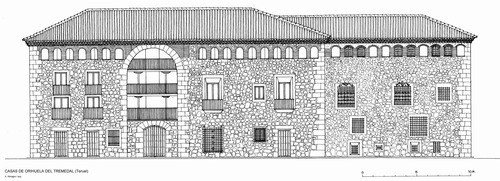 Alzado de casona de Orihuela del Tremedal (Teruel)