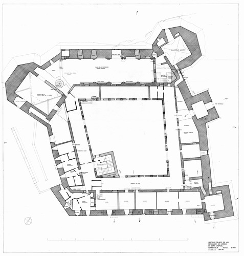 Planta baja del castillo de Mora de Rubielo (Teruel) - Estado inicial 1972