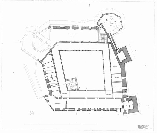 Planta alta del castillo de Mora de Rubielos (Teruel) - Estado inicial 1972