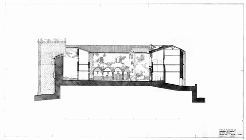 Sección por puerta del castillo de Mora de Rubielo (Teruel) - Estado inicial 1972