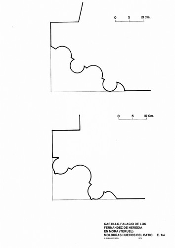 Molduras de los huecos de los salones de planta baja del castillo de Mora de Rubielos (Teruel)
