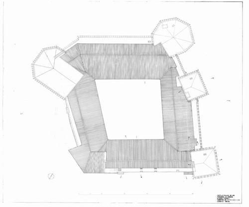 Planta de cubiertas del castillo de Mora de Rubielos (Teruel) - Hipótesis