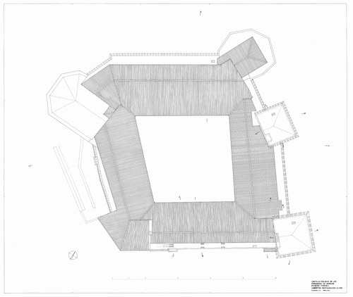 Planta de cubiertas del castillo de Mora de Rubielos (Teruel) - Estado restaurado
