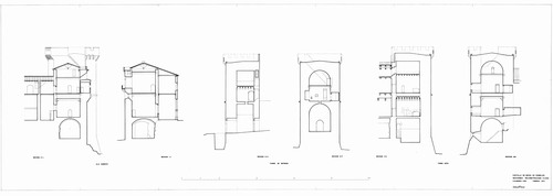 Secciones de torres y ala sureste del castillo de Mora de Rubielos (Teruel) - Hipótesis