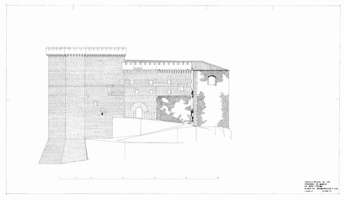 Alzado suroeste del castillo de Mora de Rubielos (Teruel) - Hipótesis
