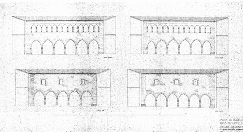 Alzados del patio del castillo de Mora de Rubielos (Teruel)