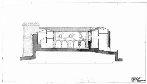 Sección por puerta del castillo de Mora de Rubielo (Teruel) - Propuesta restauración
