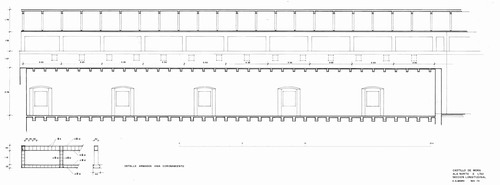 Secciónlongitudinal del ala noroeste del castillo de Mora de Rubielos (Teruel) - Restauración