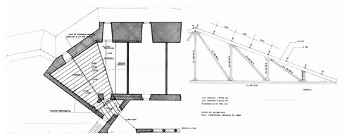 Estructura de cubierta del ángulo oeste del castillo de Mora de Rubielos (Teruel)