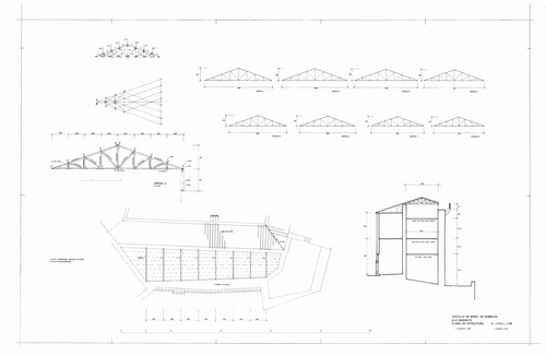 Estructura de cubierta del ala suroeste del castilllo de Mora de Rubielos (Teruel)
