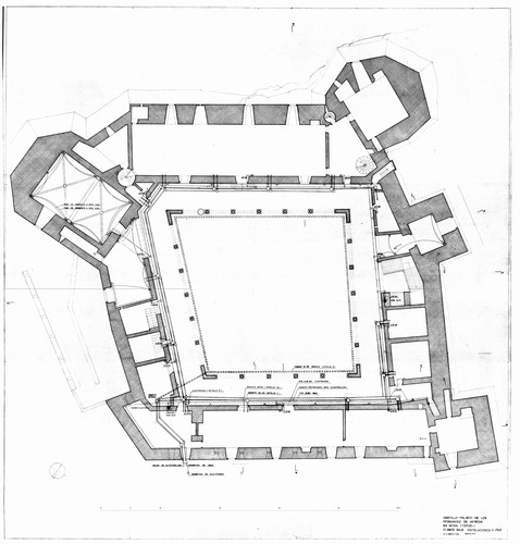 Planta baja de instalaciones del castilllo de Mora de Rubielos (Teruel) - Proyecto 1974