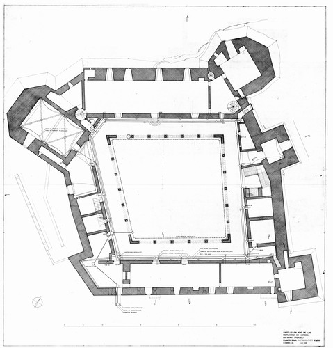 Planta baja de instalaciones del castilllo de Mora de Rubielos (Teruel) - Proyecto 1983