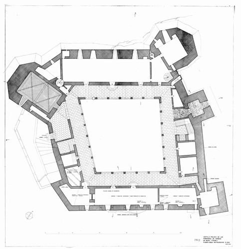 Planta baja del castilllo de Mora de Rubielos (Teruel) - Restauración 1983