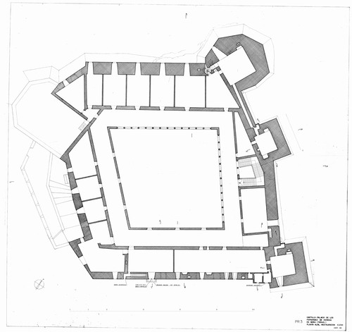 Planta primera del castilllo de Mora de Rubielos (Teruel) - Restauración 1983