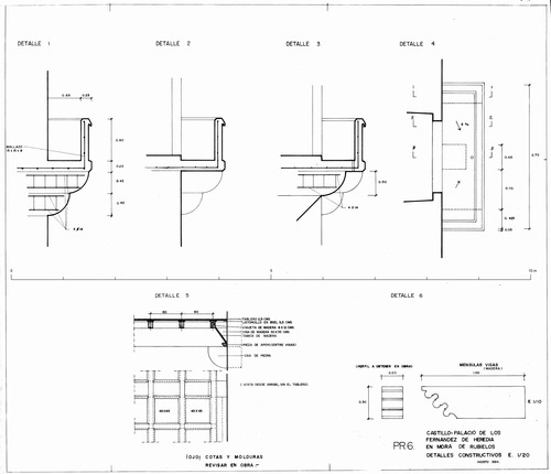Detalles constructivos del castilllo de Mora de Rubielos (Teruel) - Restauración 1983