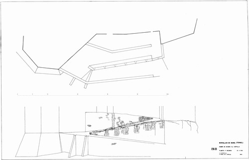 Rampa de acceso al castillo de Mora de Rubielos por el suroeste (Teruel) - Estado inicial
