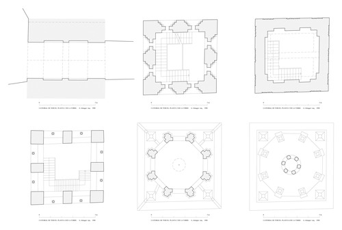 Plantas de la torre de la Catedral de Teruel