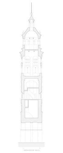 Sección de la torre de la Catedral de Teruel