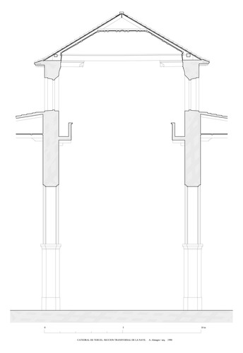Sección de la nave central de la Catedral de Teruel