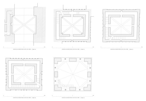 Plantas de la torre del Salvador de Teruel