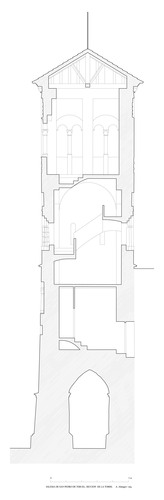 Sección de la torre de la iglesia de San Pedro de Teruel