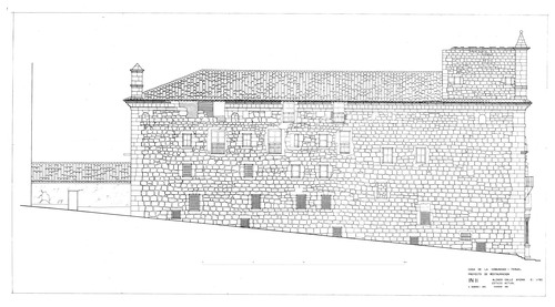 Alzado calle de Ayora de la Casa de la Comunidad de Teruel. Estado inicial