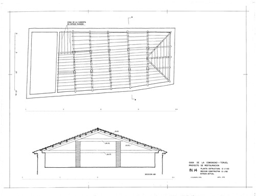 Armadura de cubierta de la Casa de la Comunidad de Teruel. Estado Inicial