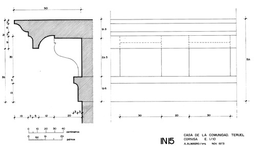 Cornisa de la Casa de la Comunidad de Teruel