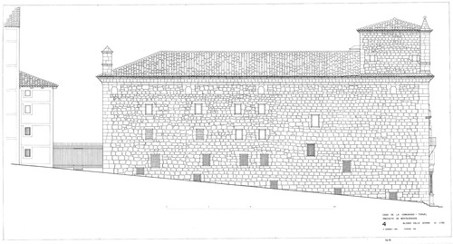 Alzado calle de Ayora de la Casa de la Comunidad de Teruel. Estado restaurado