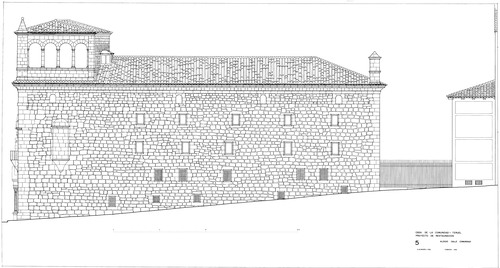 Alzado calle de la Comunidad de la Casa de la Comunidad de Teruel. Estado restaurado