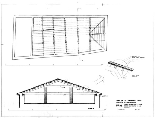 Armadura de cubierta de la Casa de la Comunidad de Teruel. Estado restaurado