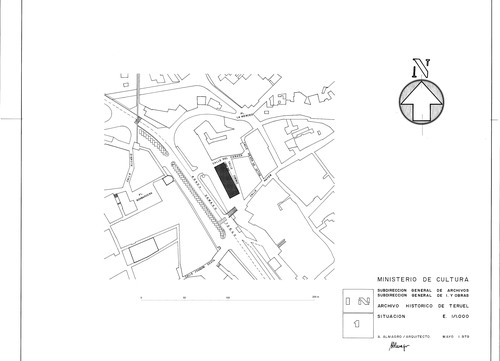 Plano de situación de las Escuelas del Arrabal de Teruel