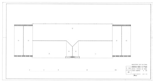 Planta de cubiertas de las Escuelas del Arrabal de Teruel